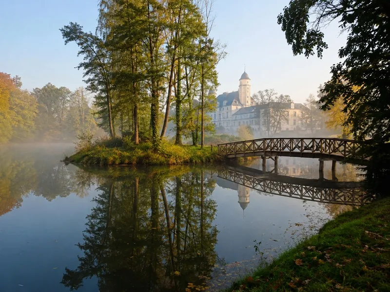 The lime avenue in the park at Moszna